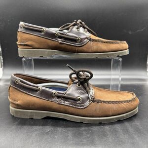 Sperry Mens Size 7M Leeward 2 Eye Boat Shoes Chocolate Brown Buck 0777896 EUC
